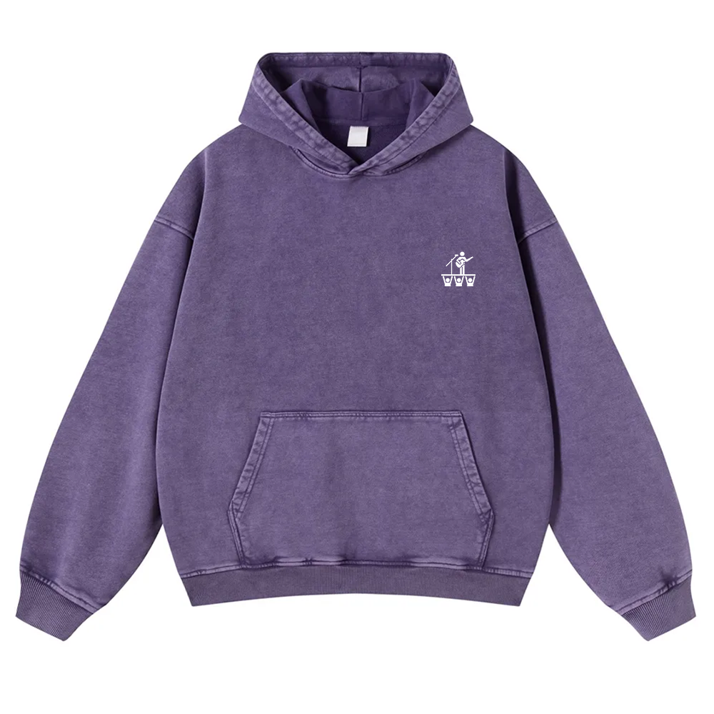 Festival Goer Casual Washed Hoodie wearishow