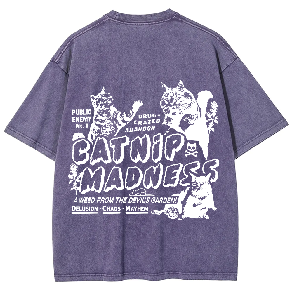 Unisex Vintage Washed catnip madness t-Shirt