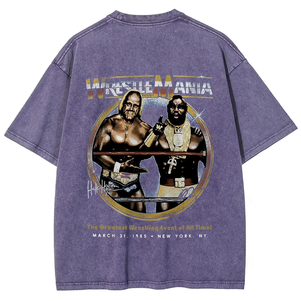 WWE Wrestle Mania - Hulk Hogan vs Mr T Casual Printed t-Shirt