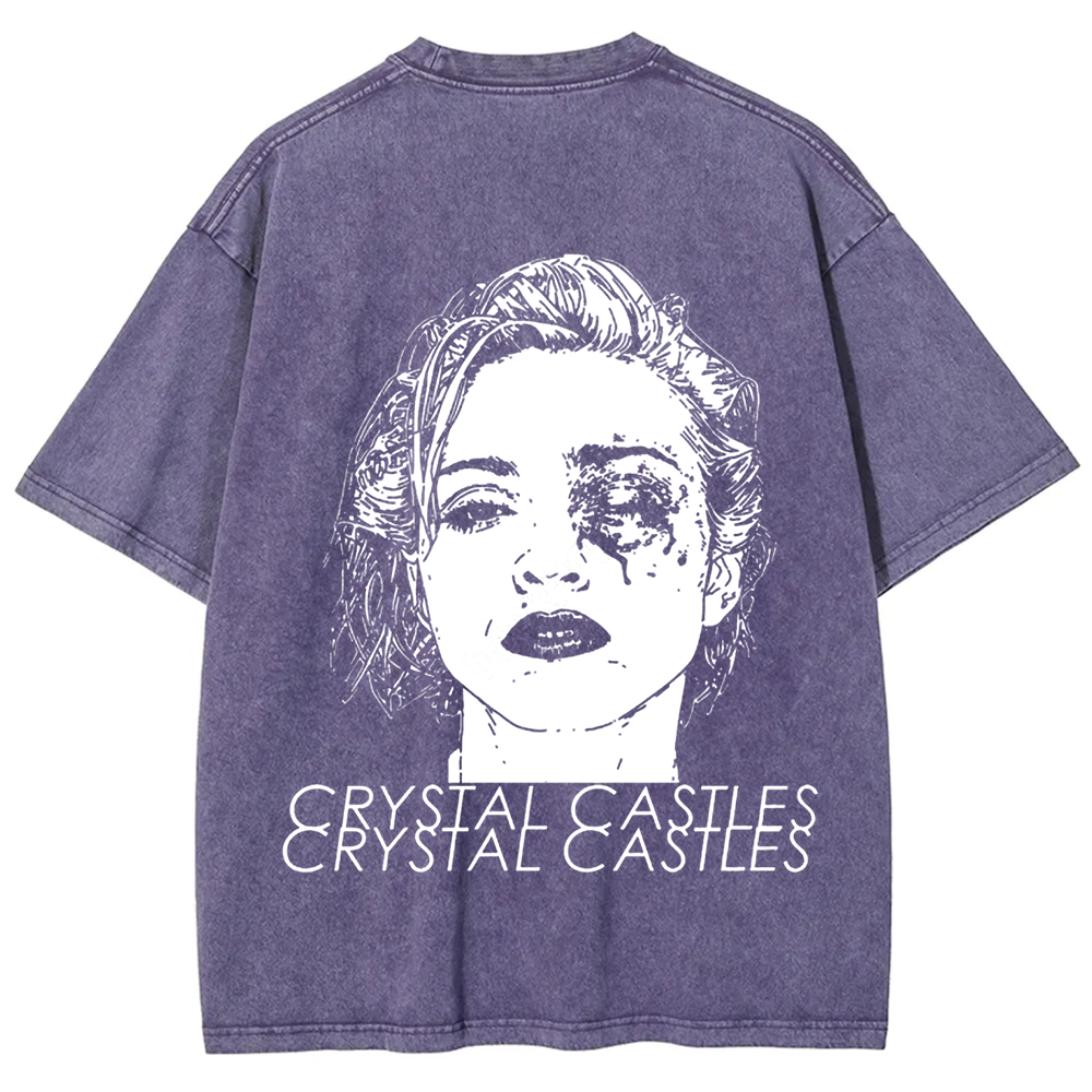 Unisex Washed Crystal Castles Band t-Shirt