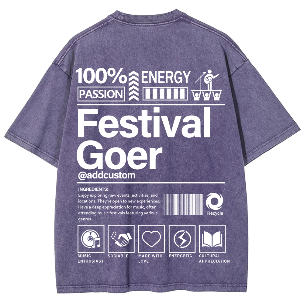 Festival Goer Custom Unisex Fit Washed T-Shirt