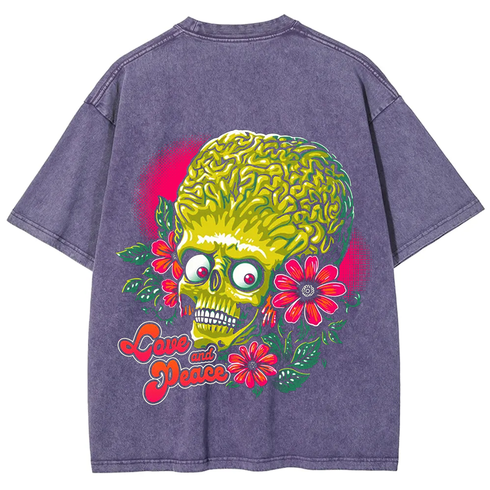 Unisex Vintage Washed  Love and Peace  t-Shirt