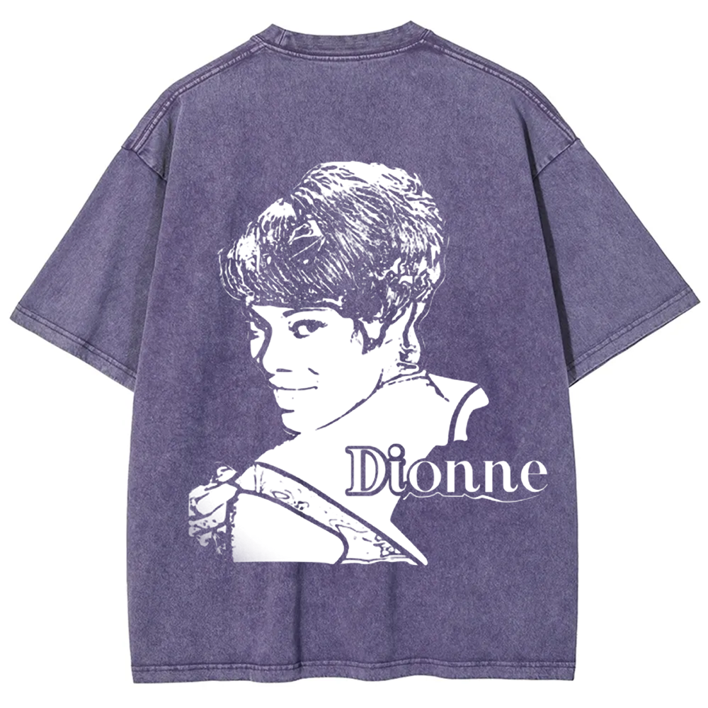 Unisex Vintage Washed  Dionne Warwick Singer  t-Shirt