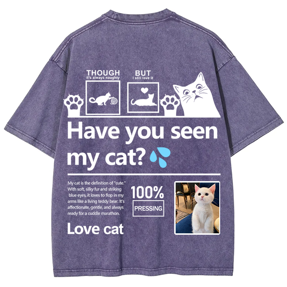 Cat Trick Customized Unisex Fit Washed T-Shirt