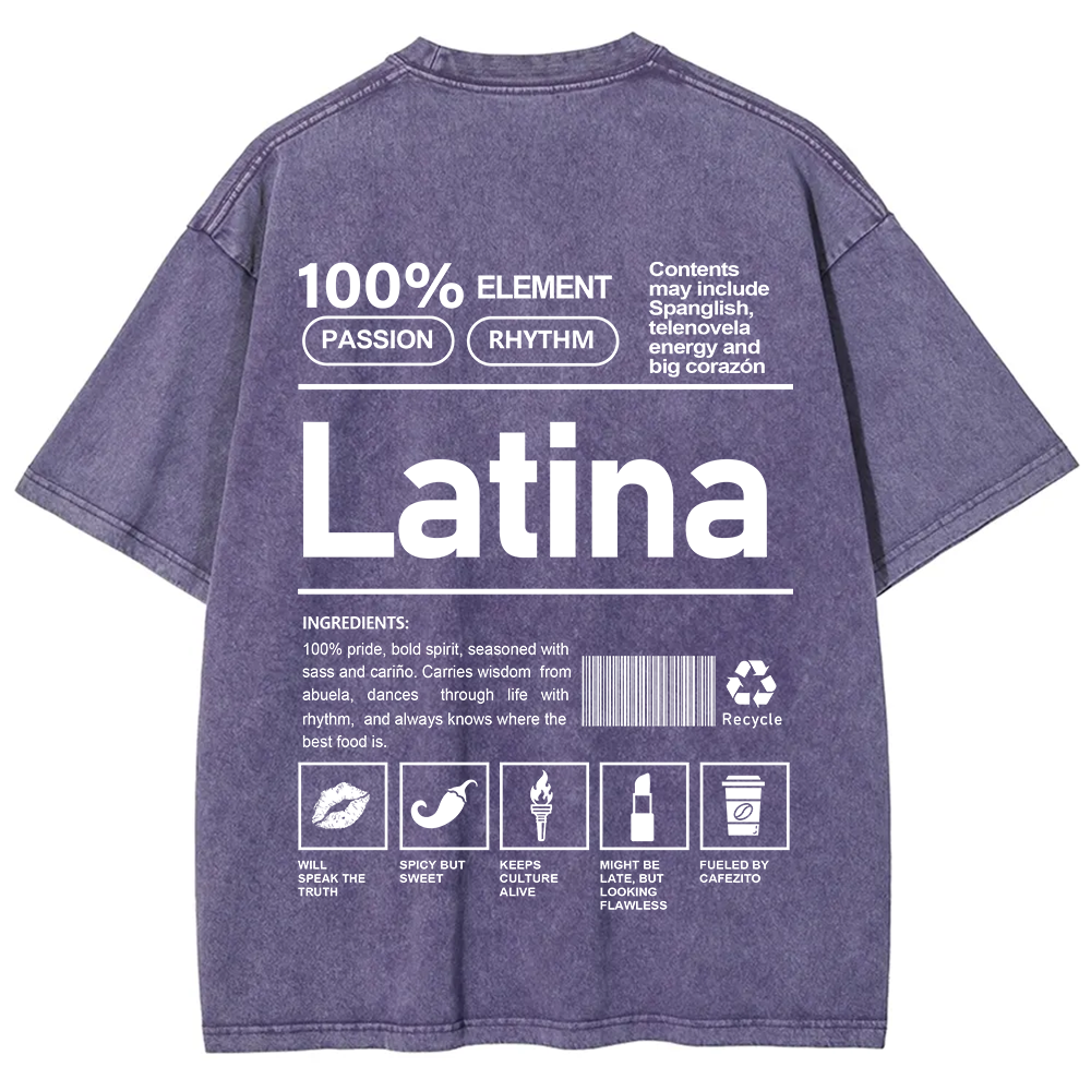 Latina Unisex Fit  Washed T-Shirt