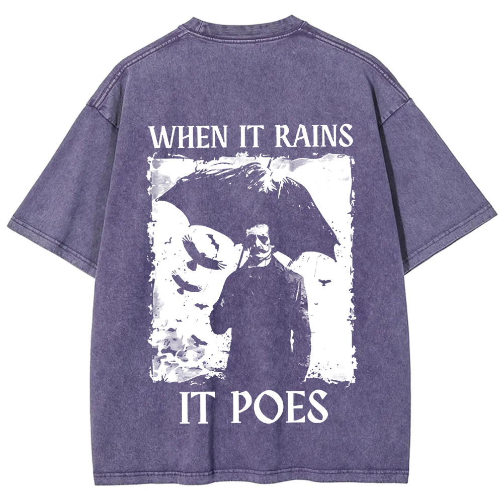 Unisex Vintage Edgar Allan Poe Musicians When It Rains It Pours t-Shirt