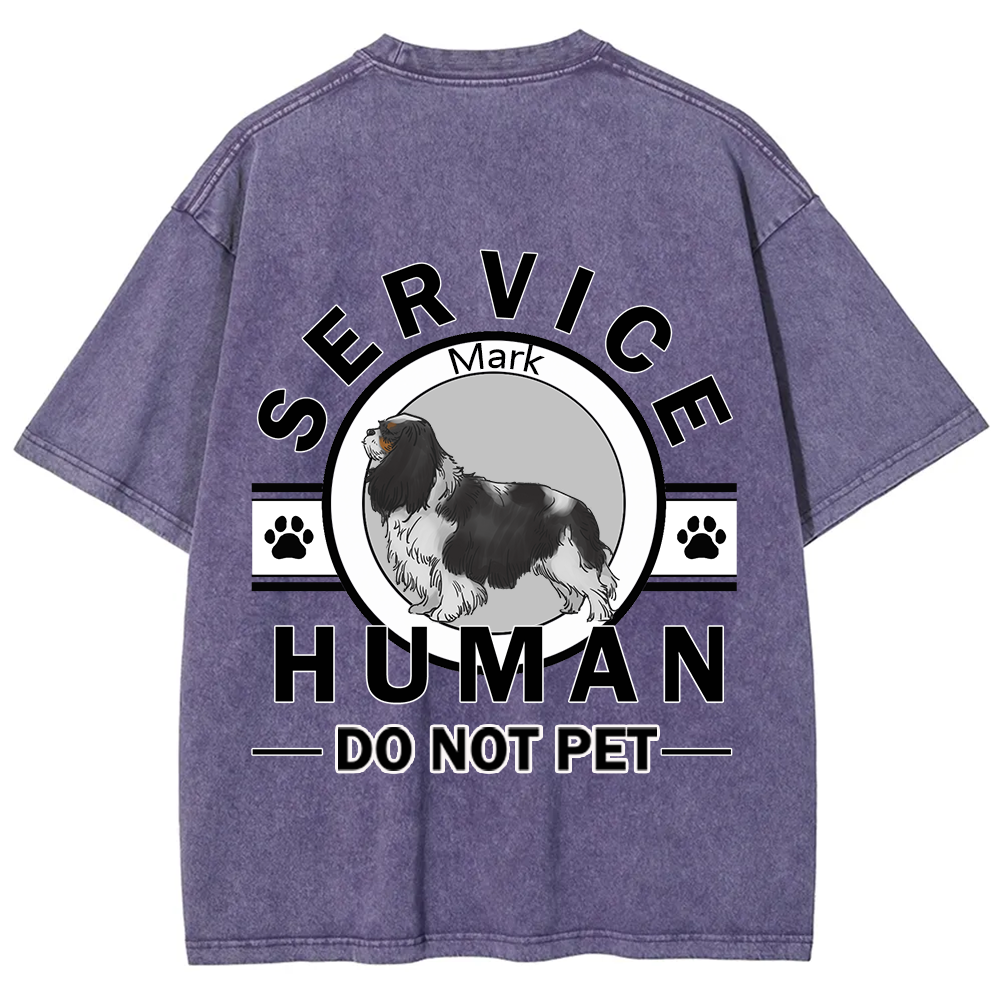 Service Human, Do Not Pet - Personalized Custom Unisex  Washed T-shirt