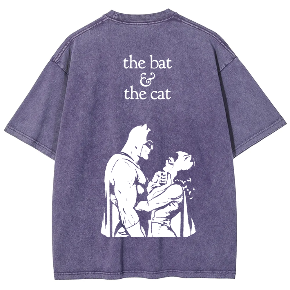 Unisex Vintage  Batman & Cat Woman comic art t-Shirt