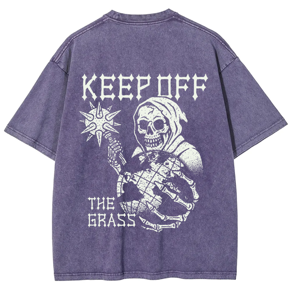 Unisex Vintage Keep Off The Grass Skull t-Shirt