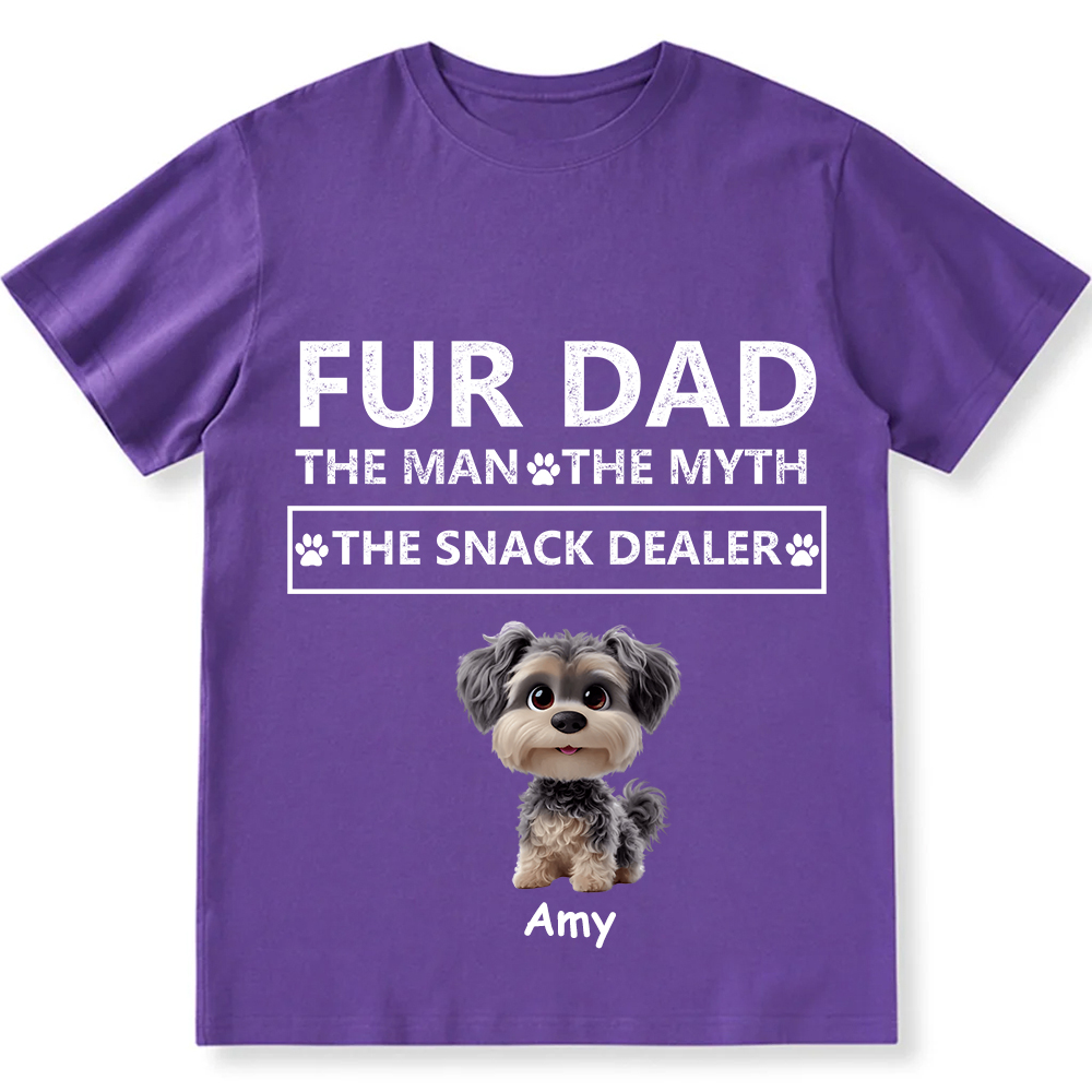 Fur Dad The Man The Myth The Snack Dealer  - Personalized Custom Unisex  Washed T-shirt