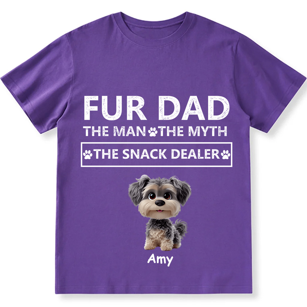 Fur Dad The Man The Myth The Snack Dealer  - Personalized Custom Unisex  Washed T-shirt