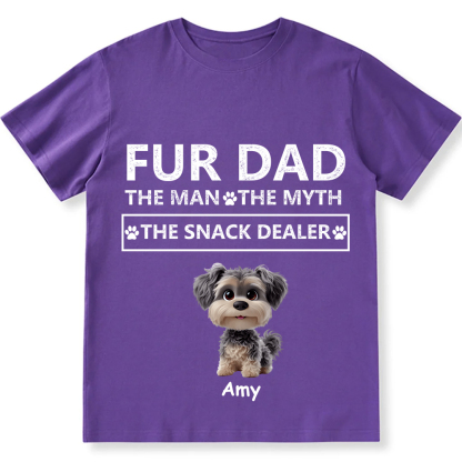 Fur Dad The Man The Myth The Snack Dealer  - Personalized Custom Unisex  Washed T-shirt