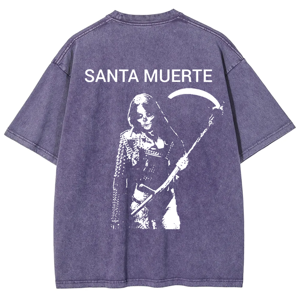 Unisex Vintage Santa Muerte Art Illustration t-Shirt