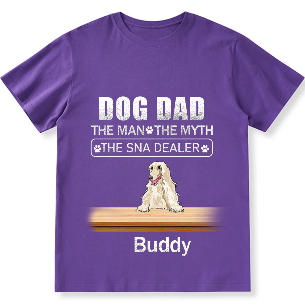 Dog Dad The Man The Myth The Snack Dealer - Personalized Custom Unisex T-shirt