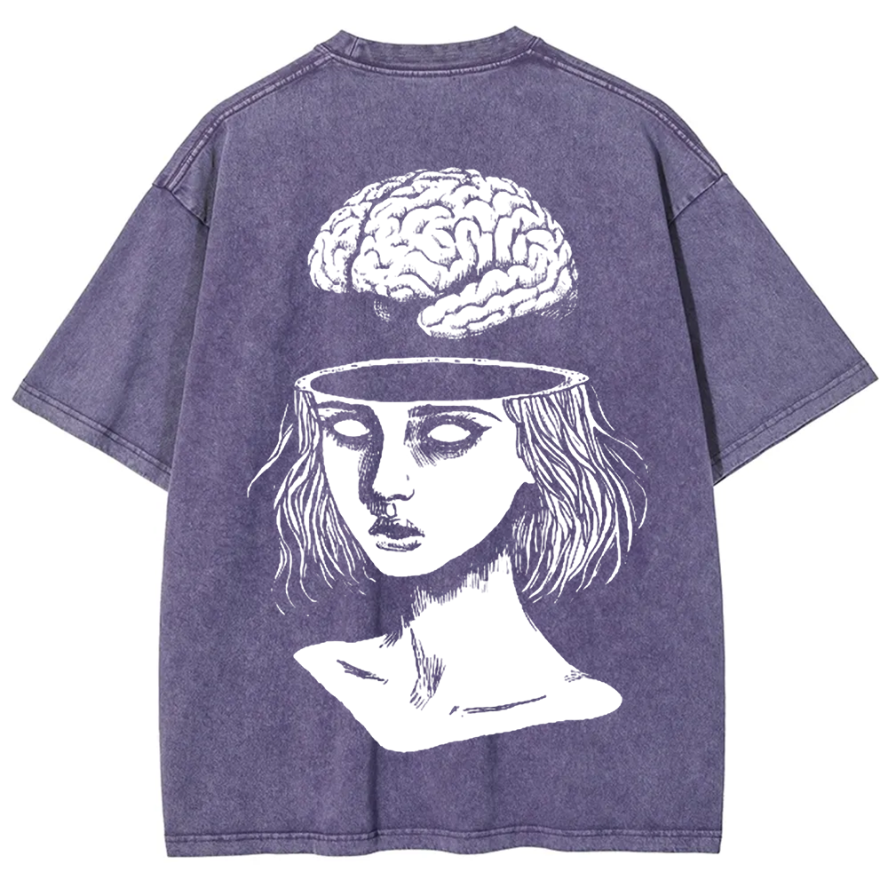 Unisex Vintage  Brain Escape Horror Art  t-Shirt