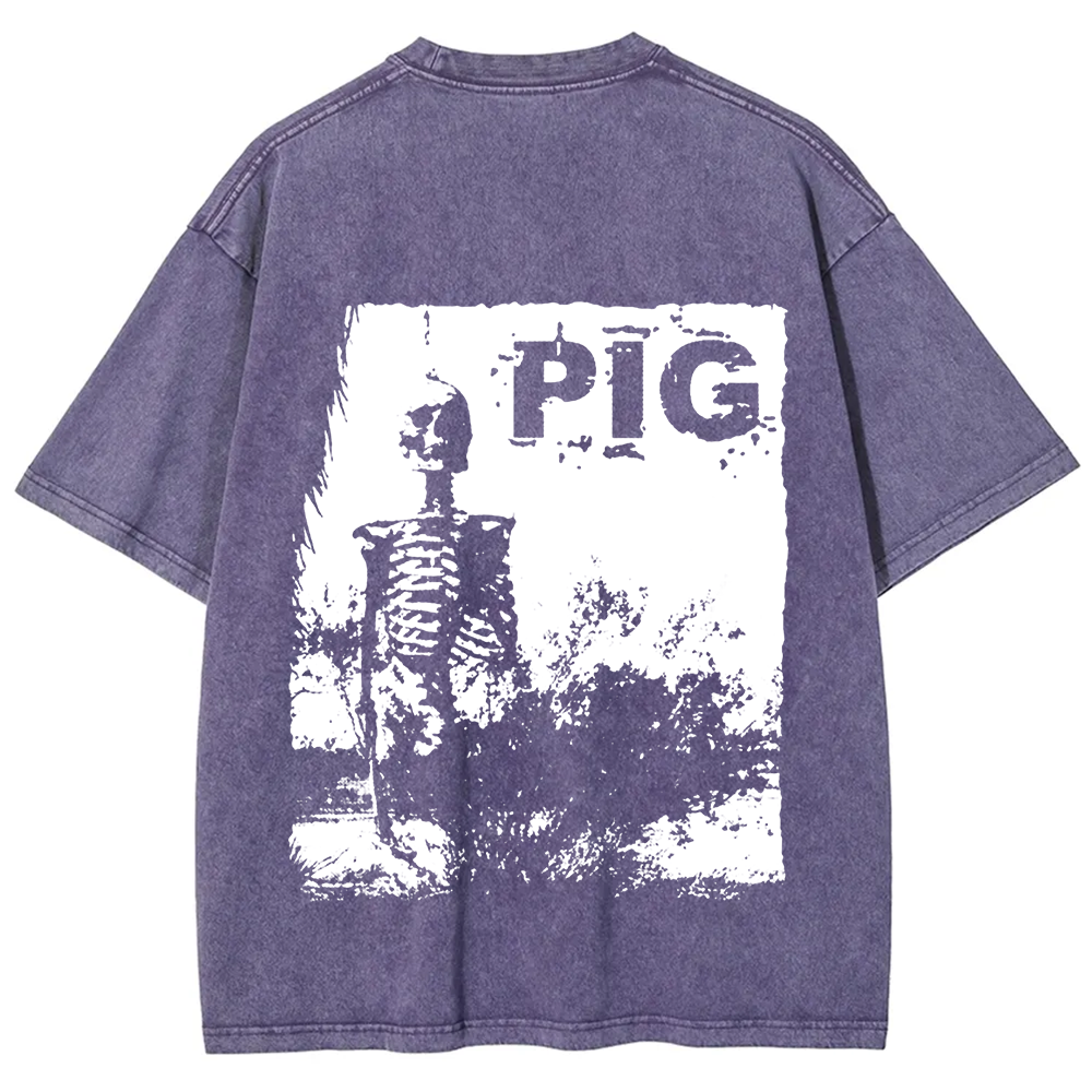 Unisex Vintage Pig Horror Movie t-Shirt