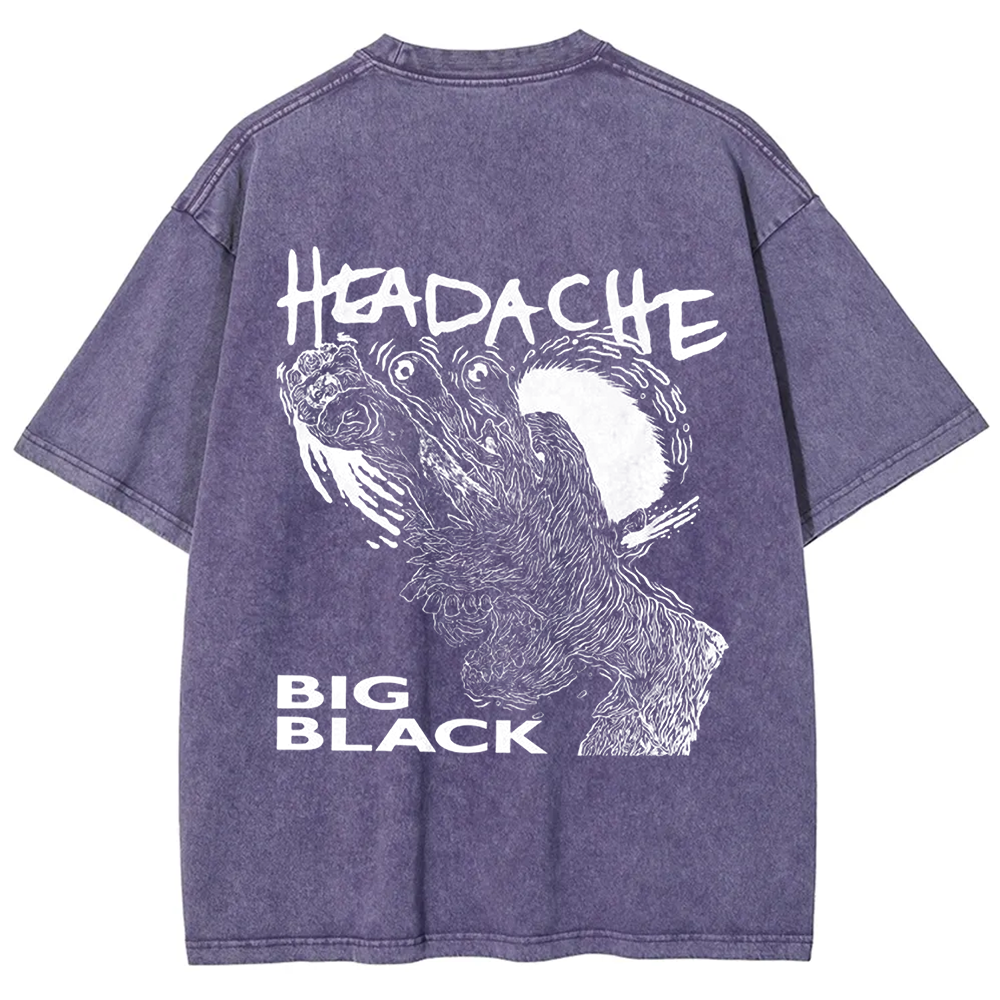 Unisex Vintage  Big Black Headache Song Music t-Shirt