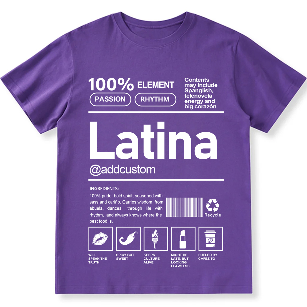 Latina Addcustom Unisex Fit  Cotton T-Shirt wearishow