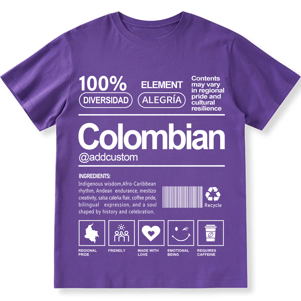 Colombian Addcustom Unisex Fit  Cotton T-Shirt wearishow
