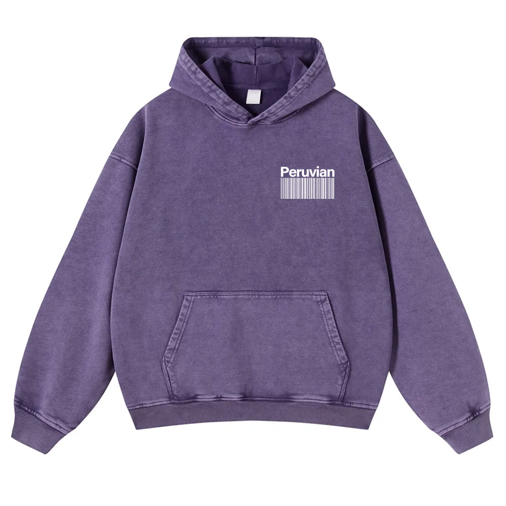 Peruvian Addcustom Unisex Fit  Washed Hoodie wearishow
