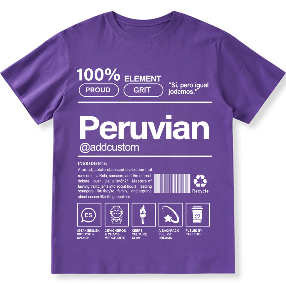 Peruvian Addcustom Unisex Fit  Cotton T-Shirt wearishow