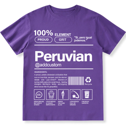 Peruvian Addcustom Unisex Fit  Cotton T-Shirt wearishow