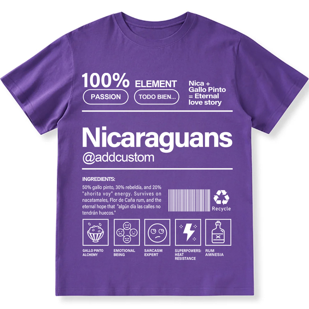 Nicaraguans Addcustom Unisex Fit  Cotton T-Shirt wearishow