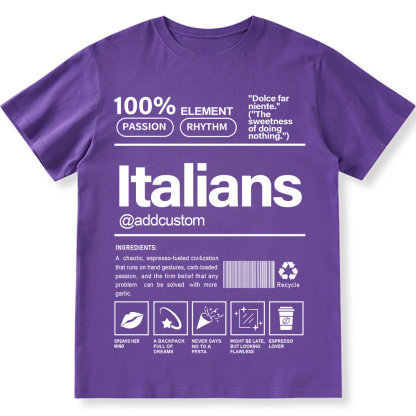 Italians Addcustom Unisex Fit  Cotton T-Shirt wearishow