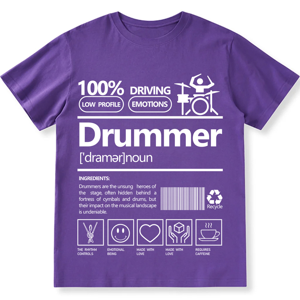 Drummer Unisex Fit Washed T-Shirt wearishow