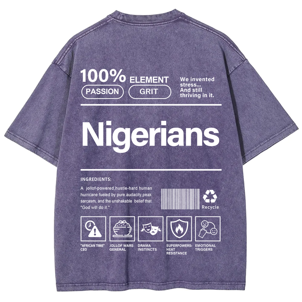 Nigerians Unisex Fit  Washed T-Shirt