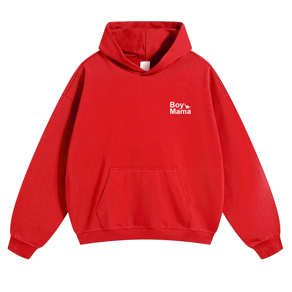 Boy Mama Unisex Solid Color Hoodie wearishow