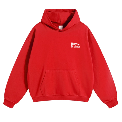 Boy Mama Unisex Solid Color Hoodie wearishow