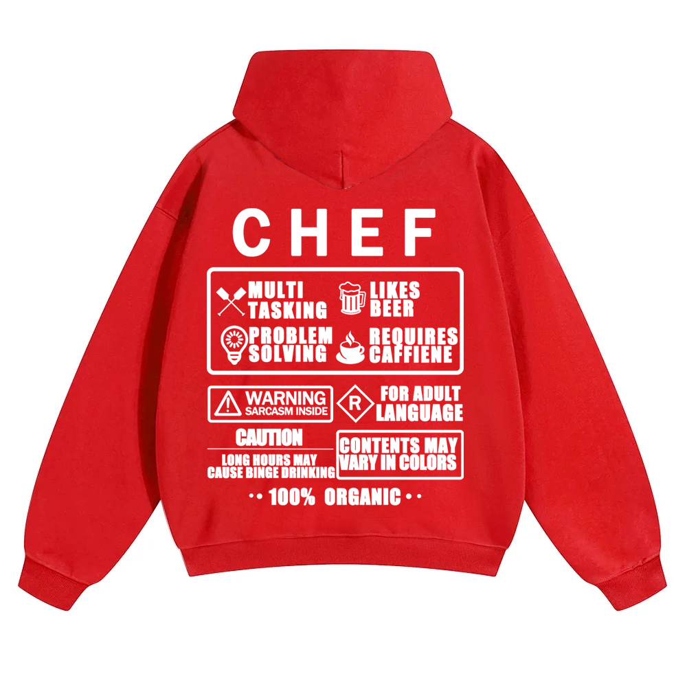 Chef Solid Color Hoodie Customscool