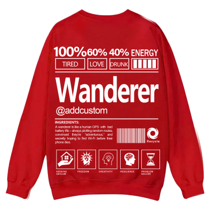 Wanderer Addcustom Unisex Fit Casual Crewneck Sweatshirt