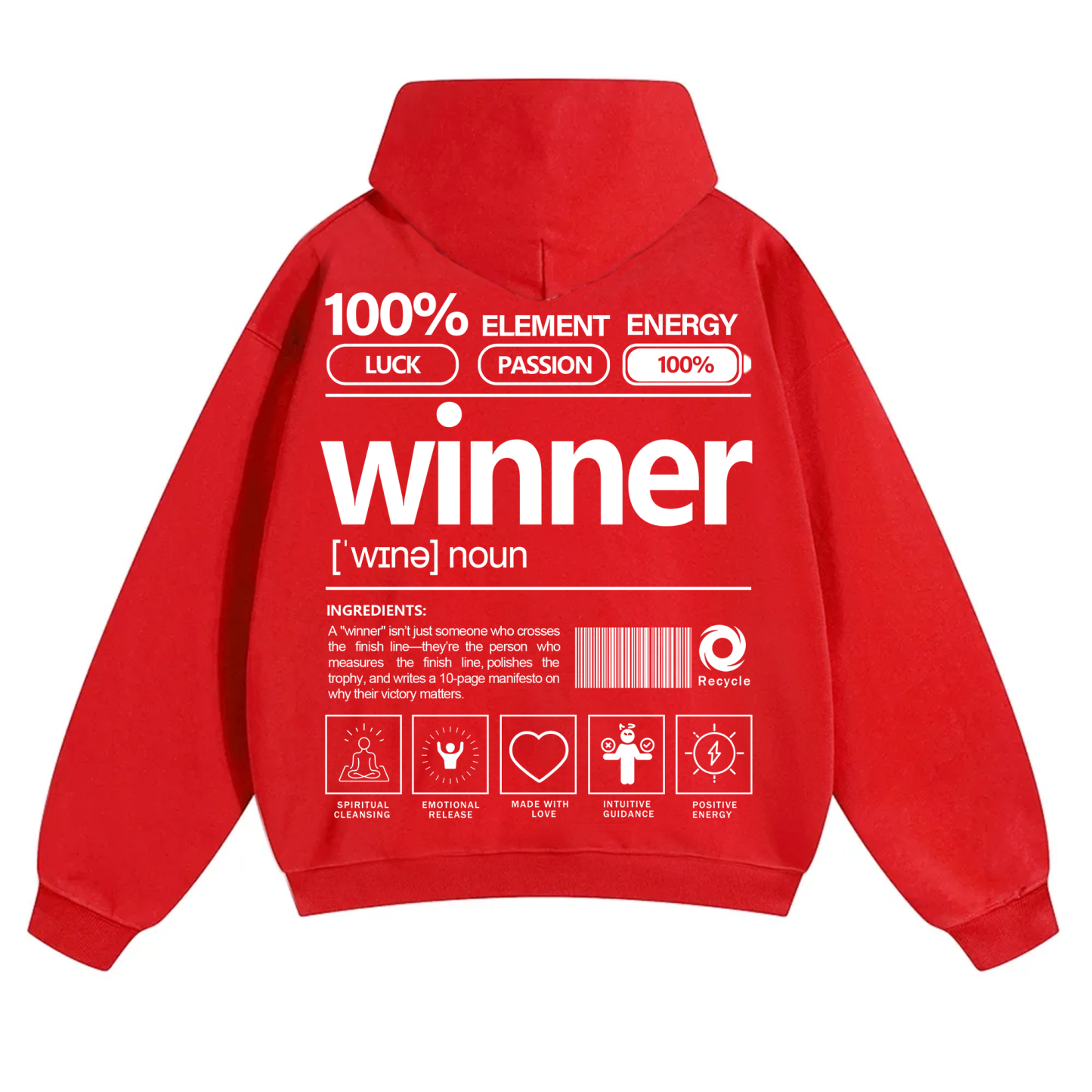 Winner Unisex Fit Solid Color Hoodie