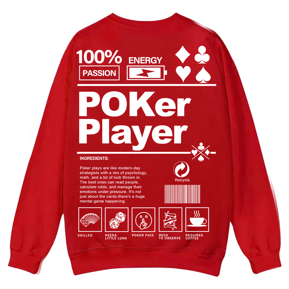 Poker Player Unisex Casual Crewneck Sweatshirt