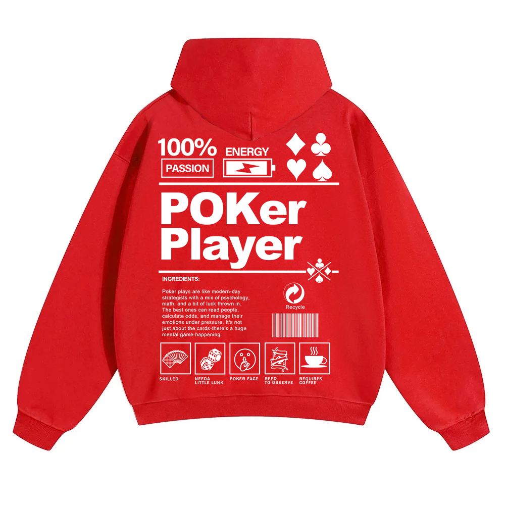 Poker Player Unisex Solid Color Hoodie