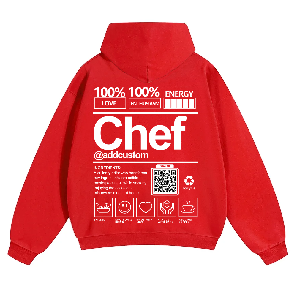 Chef Addcustom QR Code Solid Color Hoodie