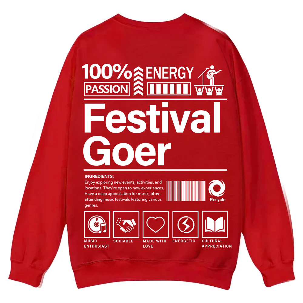 Festival Goer Casual Crewneck Sweatshirt wearishow