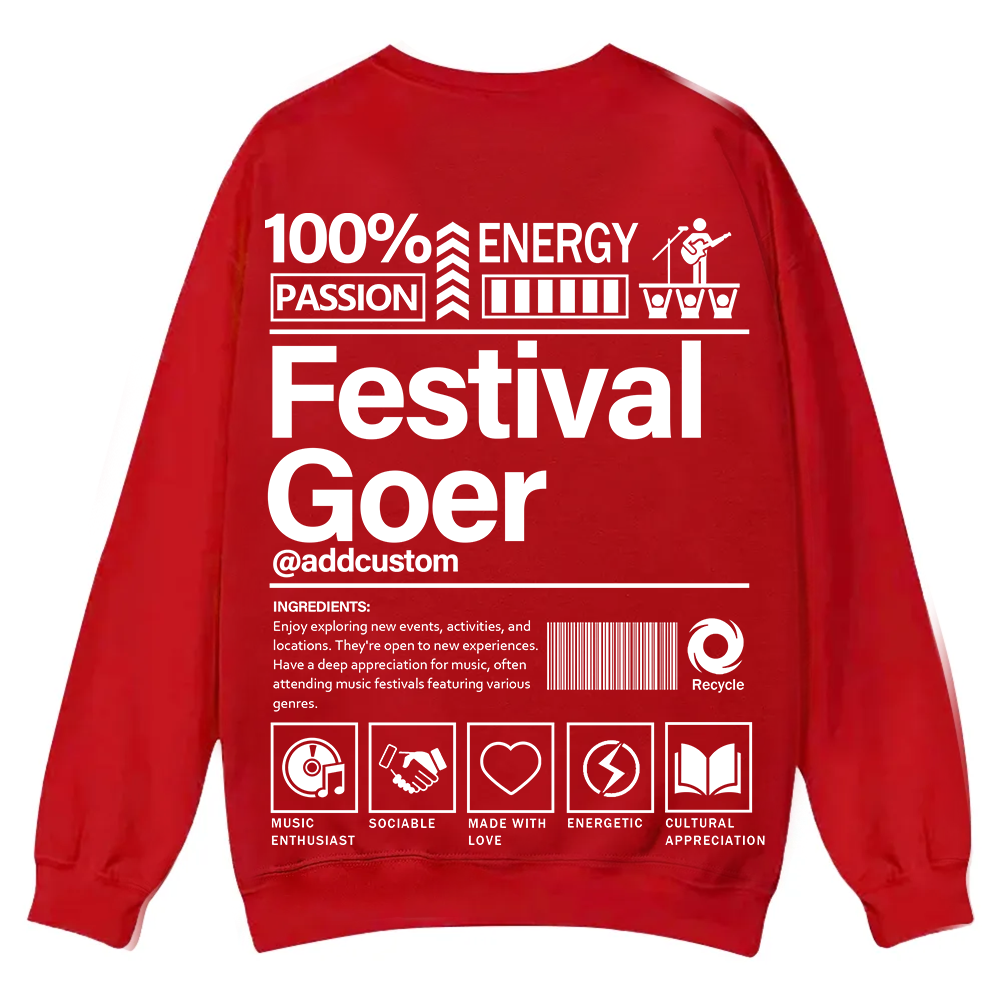 Festival Goer Custom Unisex Casual Crewneck Sweatshirt wearishow