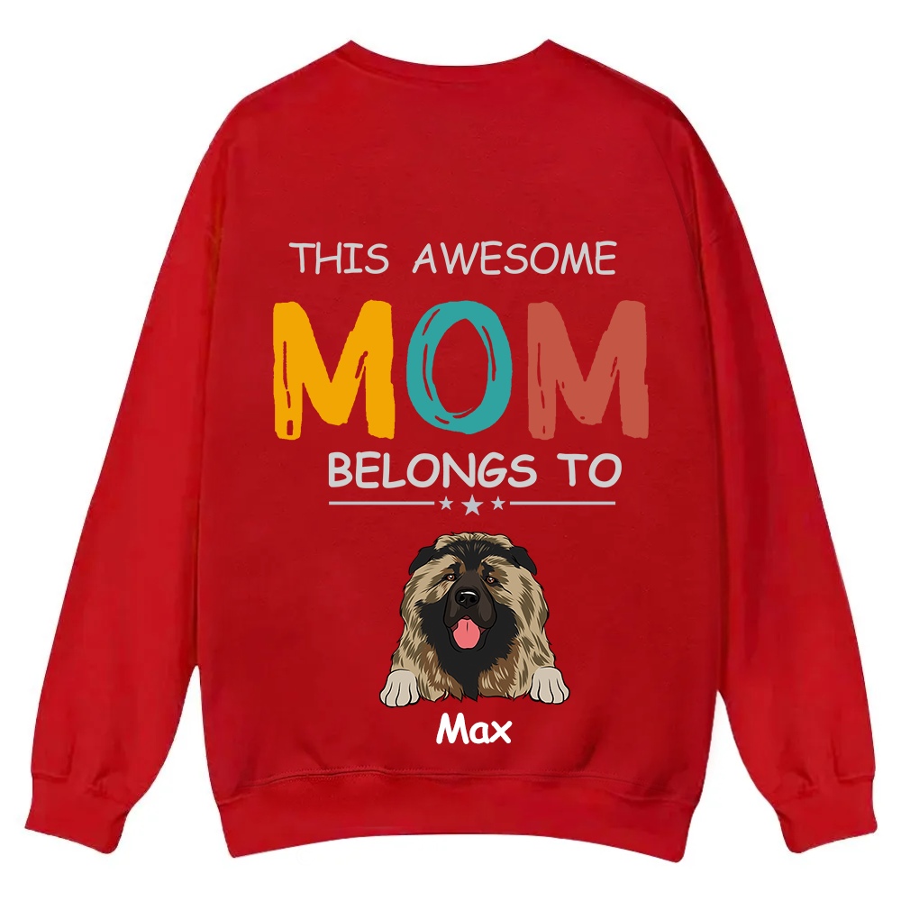This Awesome Mom/Dad Belongs To - Personalized Custom Unisex Casual Crewneck Sweatshirt