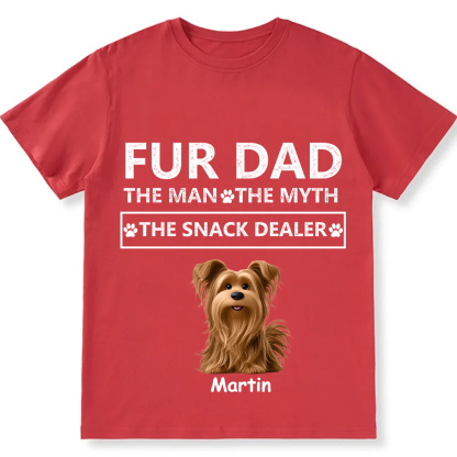 Fur Dad The Man The Myth The Snack Dealer  - Personalized Custom Unisex  Washed T-shirt