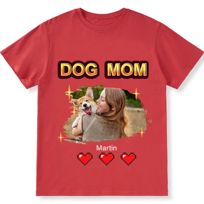 Dog Mom Pixel Photo - Personalized Custom Unisex Fit T-Shirt wearishow