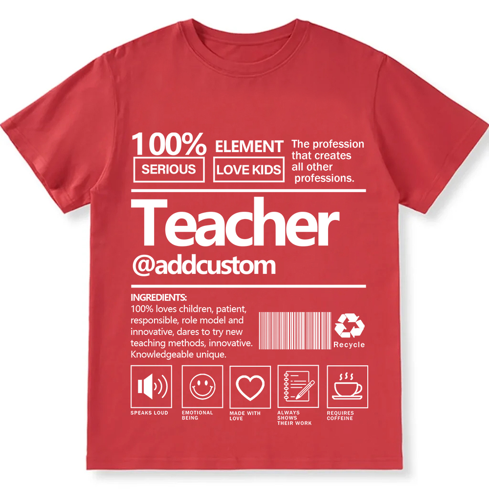 Teacher Addcustom- Personalized Custom Unisex Fit T-Shirt wearishow