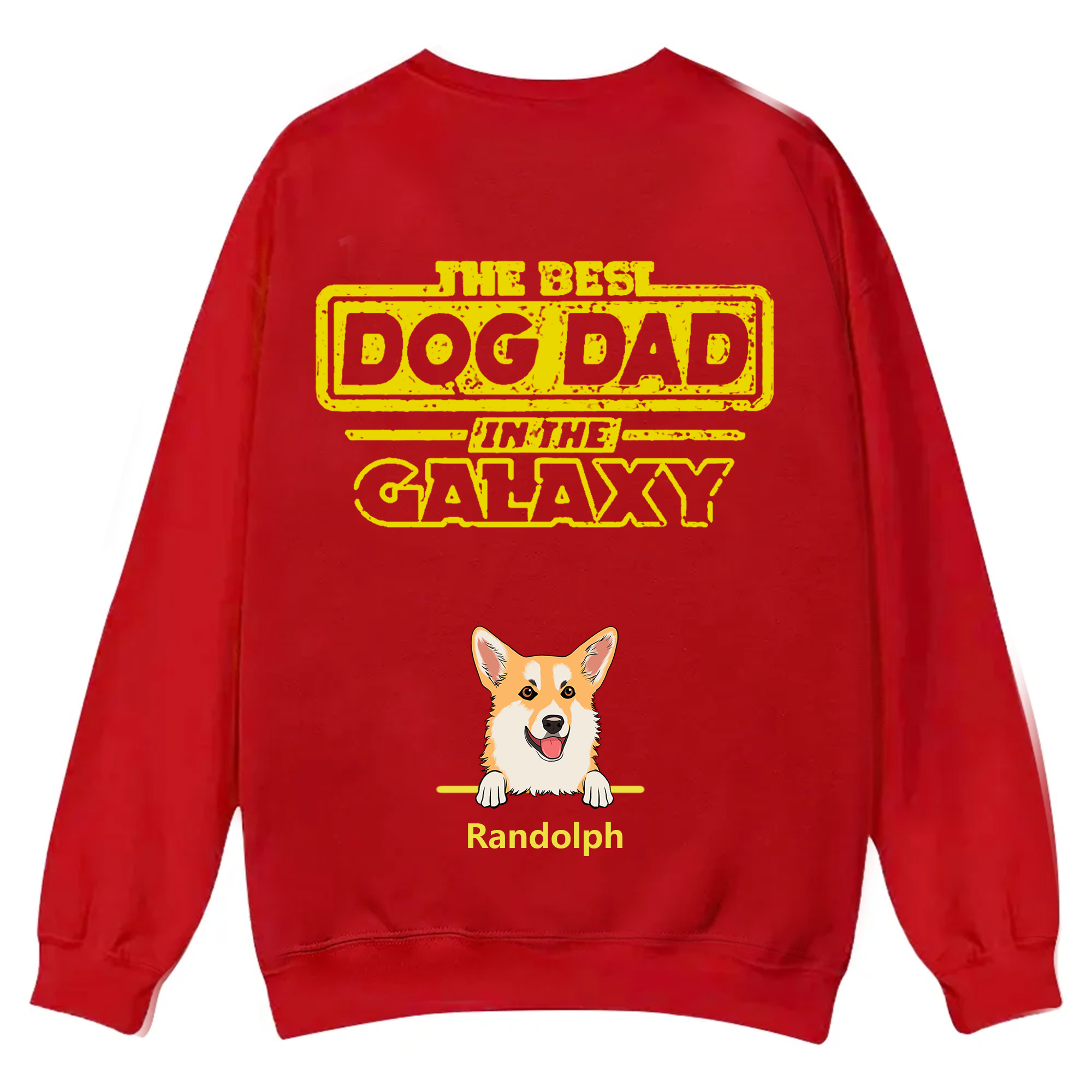 The Best Dog Dad In The Galaxy - Personalized Custom Unisex Casual Crewneck Sweatshirt