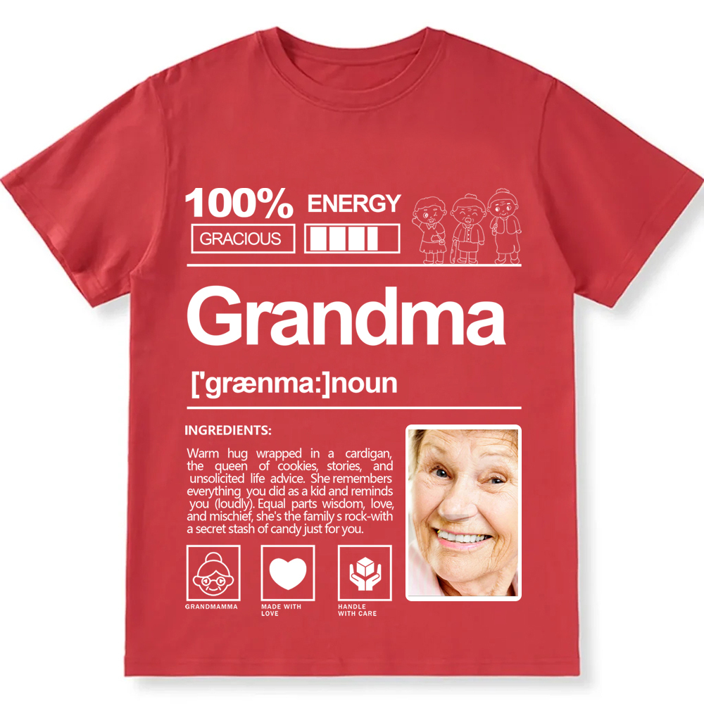 Addcustom  Photo Grandma Personalized Custom Unisex Fit T-Shirt wearishow