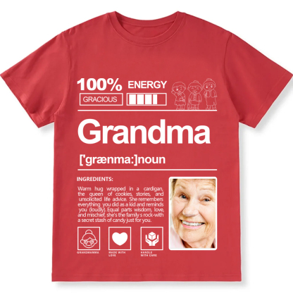 Addcustom  Photo Grandma Personalized Custom Unisex Fit T-Shirt wearishow