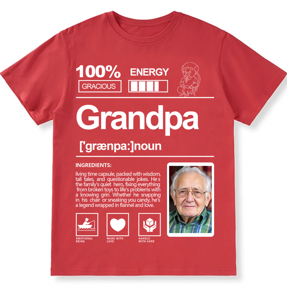 Addcustom  Photo Grandpa Personalized Custom Unisex Fit T-Shirt wearishow