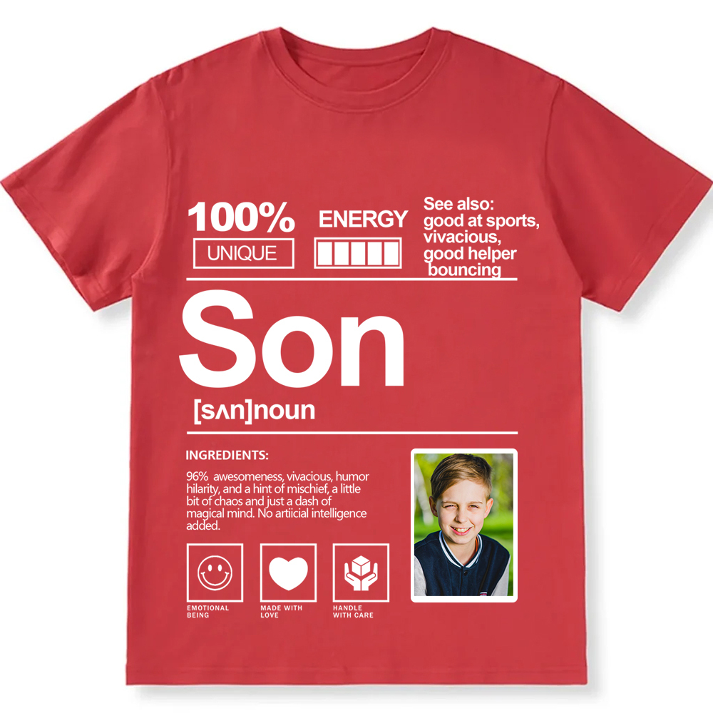 Addcustom  Photo Son Personalized Custom Unisex Fit T-Shirt wearishow