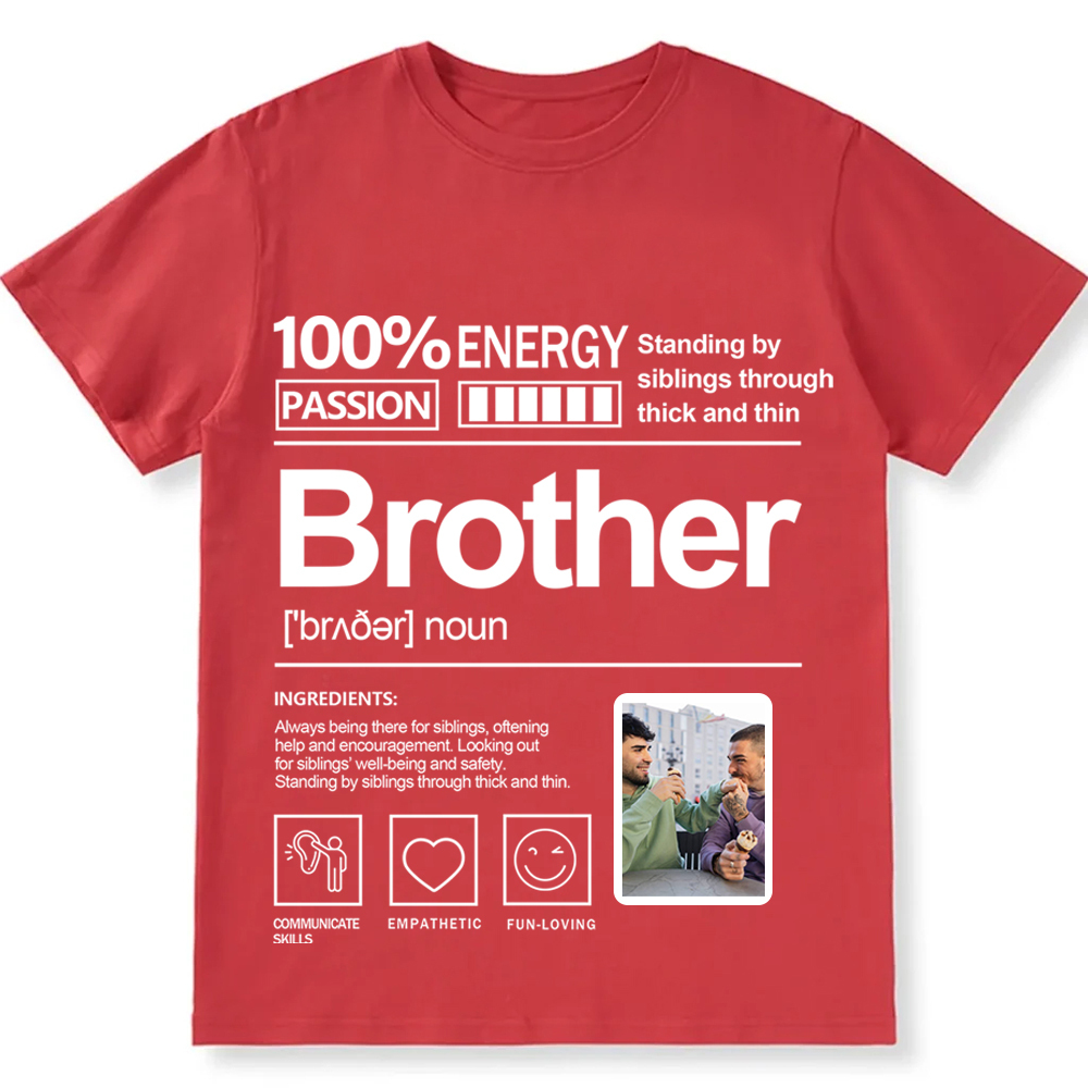 Addcustom  Photo Brother Personalized Custom Unisex Fit T-Shirt wearishow